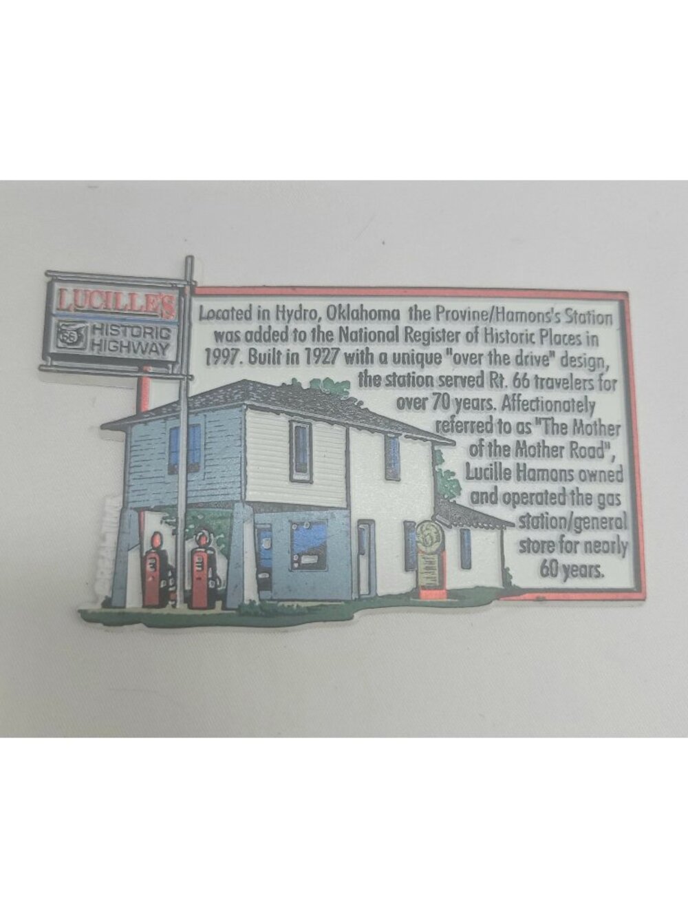 Lucilles Rt. 66 Historic Highway Magnet With Text & Design